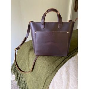 Portland Leather Mini Crossbody Tote - Cognac